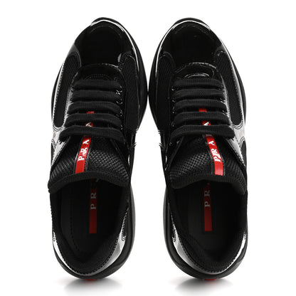 Prada Patent America's Cup Patchwork Sneakers 36 Black 2 of 12