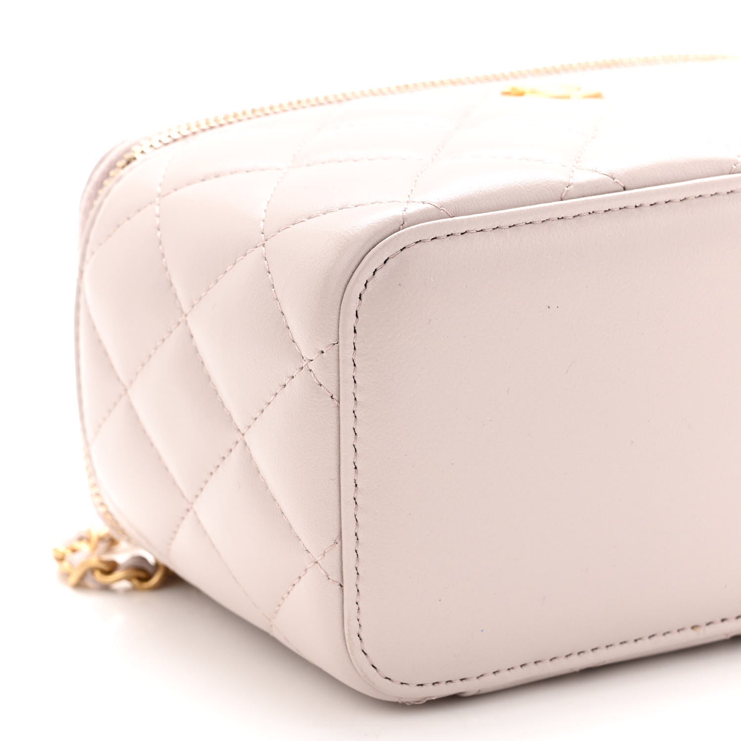 Chanel Lambskin Quilted Pearl Crush Small Vanity Case With Chain Light Purple 9 of 10