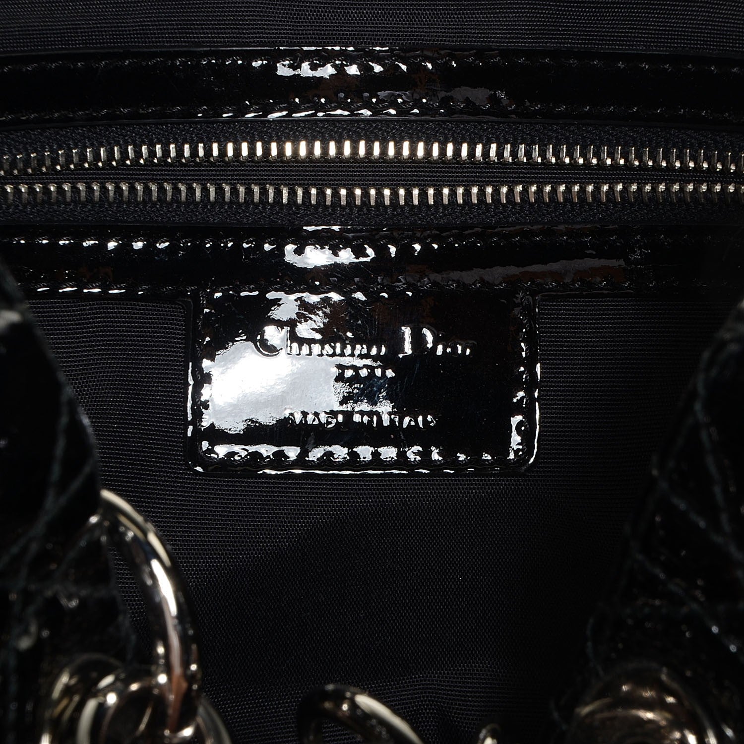 Christian Dior Patent Cannage Dior Soft Shopping Tote Black 7 of 8