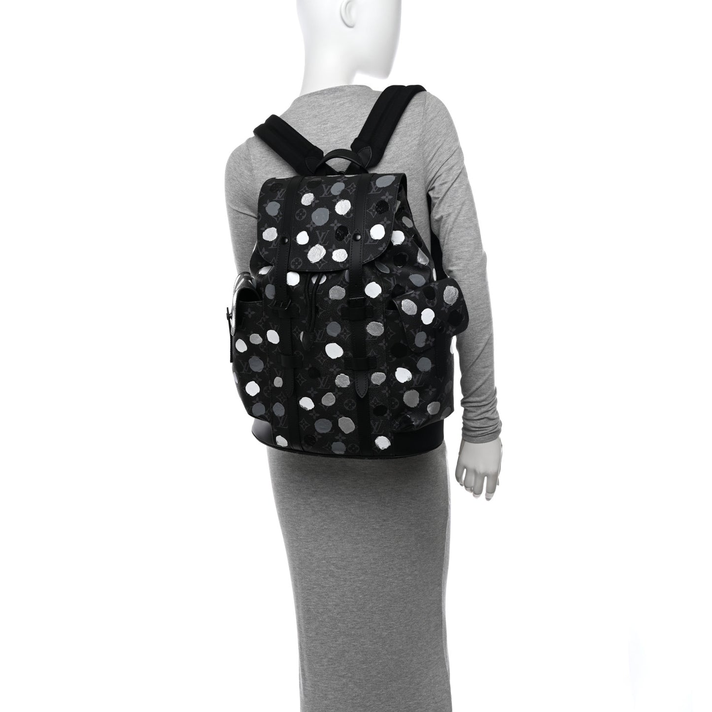 LV X YK Monogram Eclipse Dots Christopher MM Backpack Black
