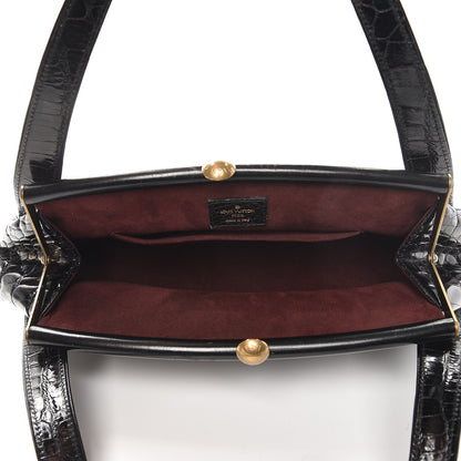 Louis Vuitton Alligator Vienna Sac Fermoir MM Black 5 of 7