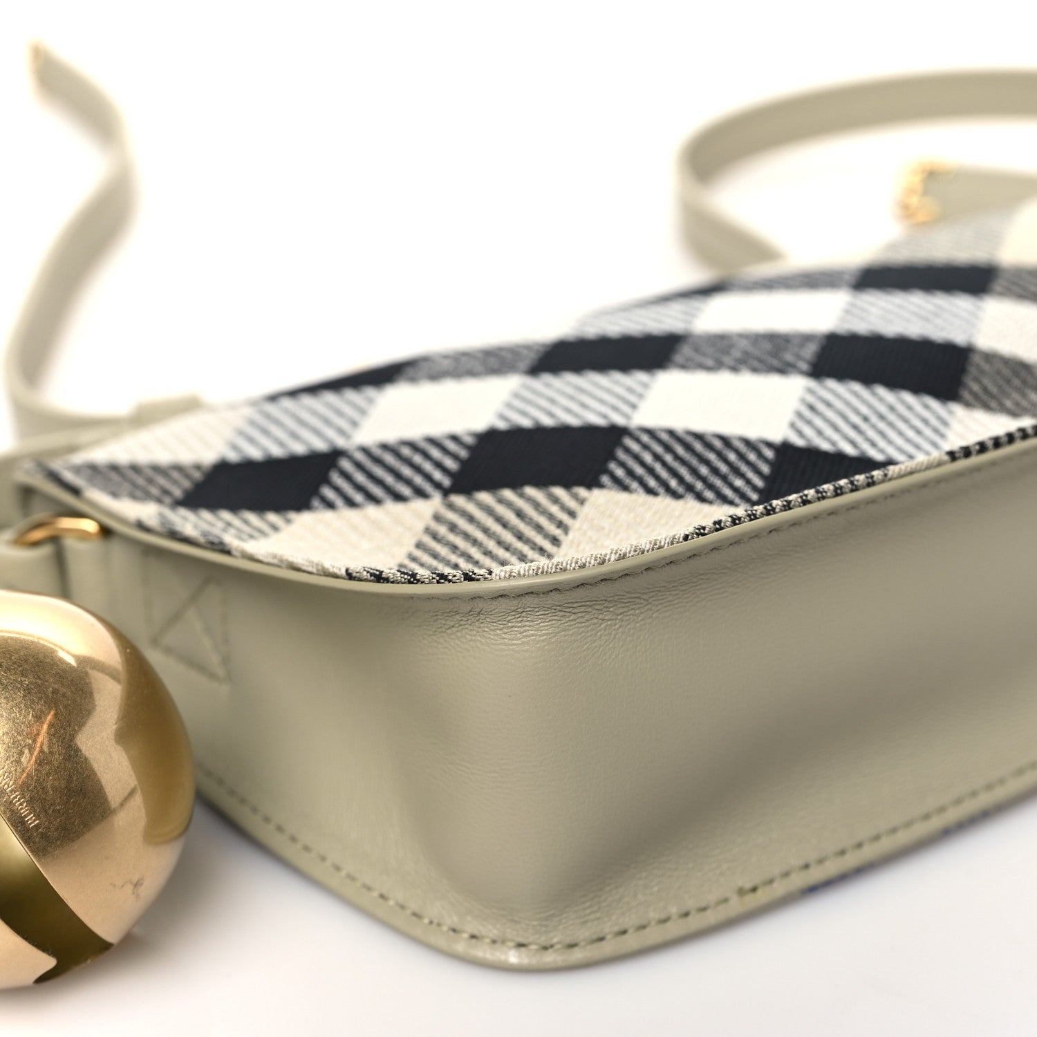 Burberry Jacquard Check Mini Shield Bag Lichen 8 of 9
