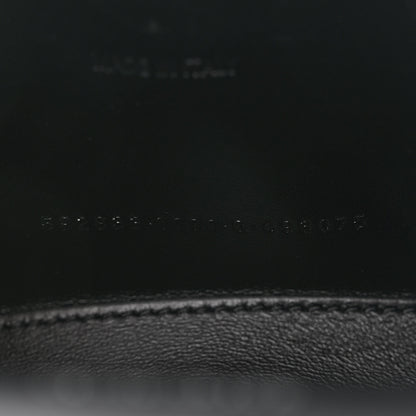 Balenciaga Shiny Calfskin Strass Monochrome Crocodile Embossed Hourglass Top Handle Bag XS Black 8 of 13