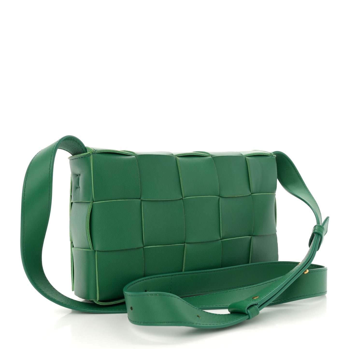 Lambskin Maxi Intrecciato Cassette Crossbody Bag Racing Green