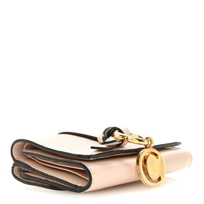 Chloe Calfskin Alphabet Mini Trifold Wallet Cement Pink 4 of 6