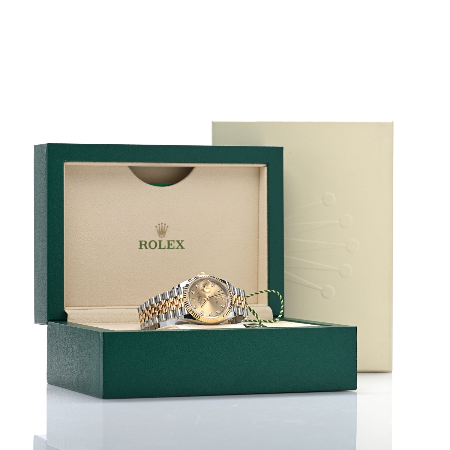 Rolex Stainless Steel 18K Yellow Gold Diamond 36mm Oyster Perpetual Datejust Watch Champagne 126233 5 of 5