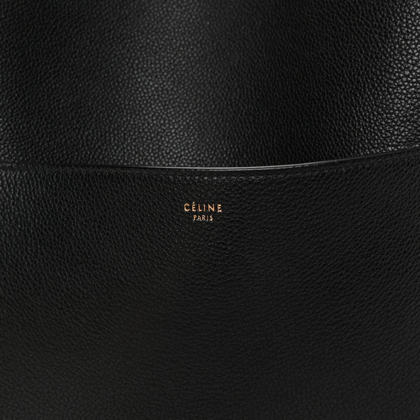 Soft Grained Calfskin Sangle Bucket Bag Black