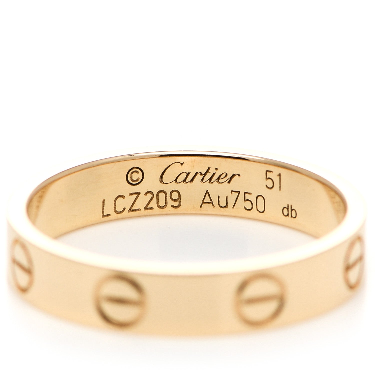 Cartier 18K Yellow Gold 3.5mm LOVE Wedding Band Ring 51 5.75 4 of 5