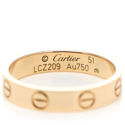 Cartier 18K Yellow Gold 3.5mm LOVE Wedding Band Ring 51 5.75 4 of 5