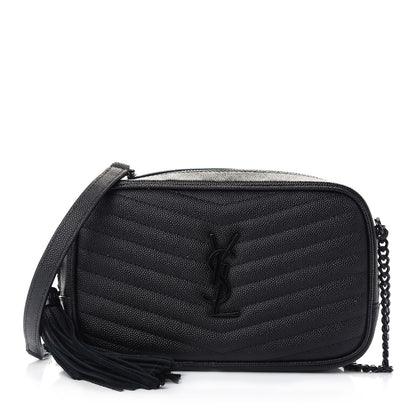 Saint Laurent Grain De Poudre Matelasse Monogram Mini Lou Camera Bag Black 1 of 8