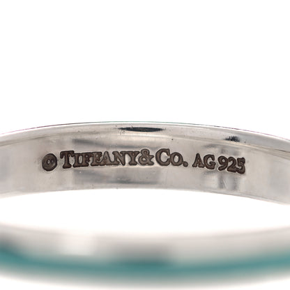 Tiffany Sterling Silver Enamel Stackable Ring Blue 54 7 4 of 5