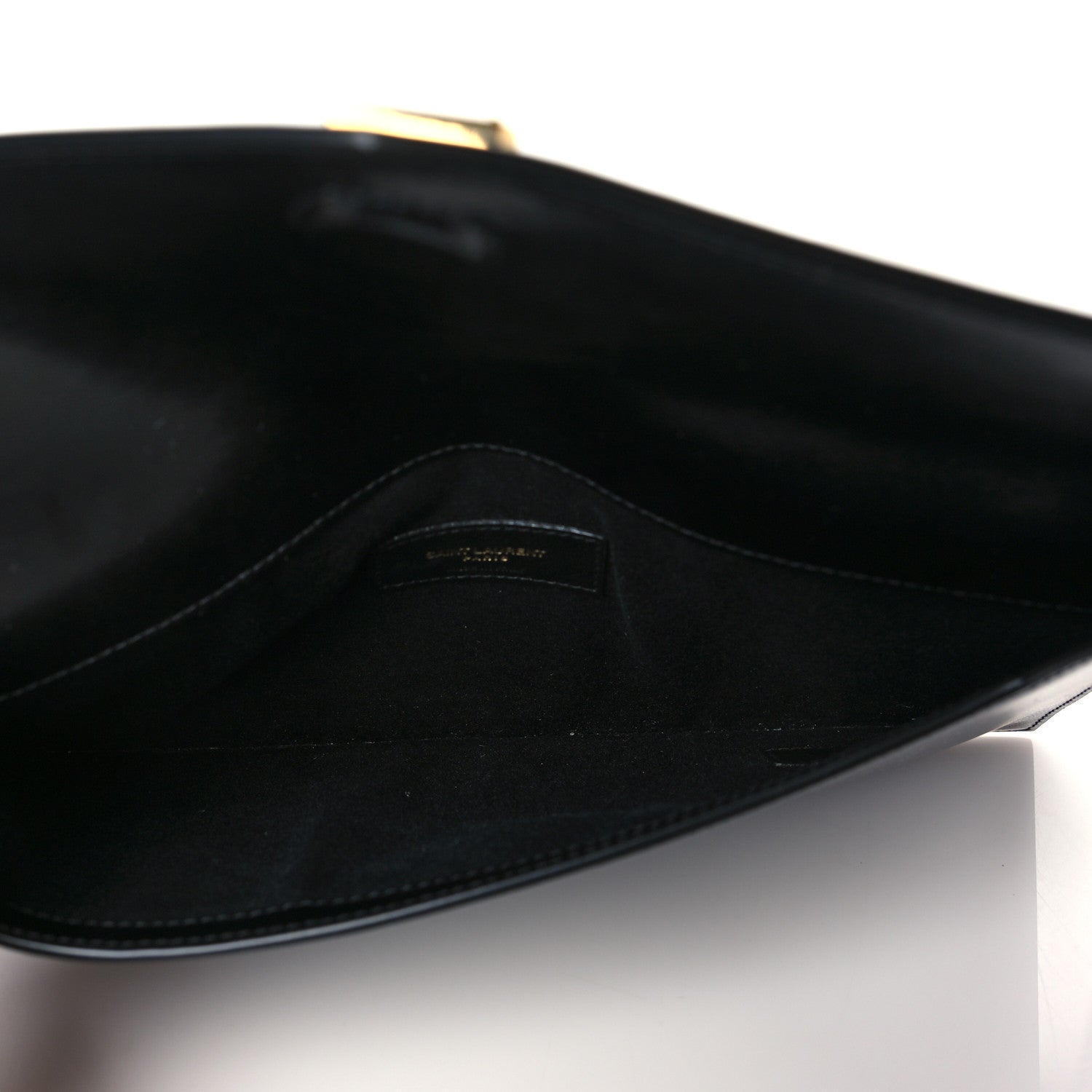 Saint Laurent Smooth Shiny Calfskin Monogram Uptown Pouch Black 6 of 10