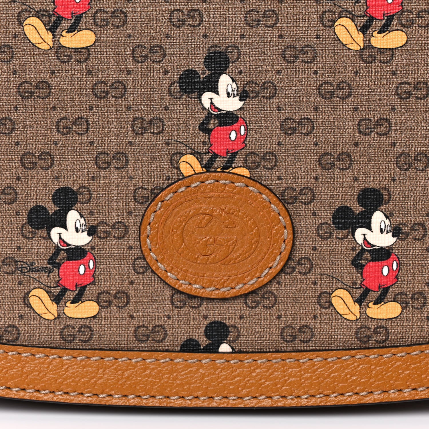 Gucci X DISNEY Mini Vintage GG Supreme Monogram Mickey Mouse Small Flap Messenger Bag Beige Vintage Sun Oil 9 of 11