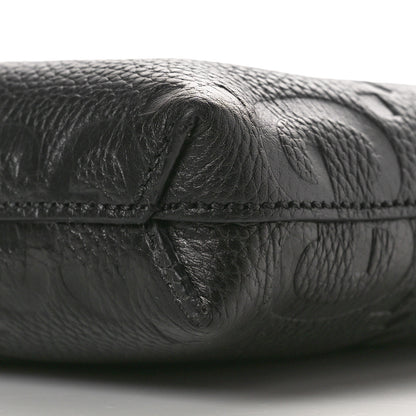 Gucci Piuma Calfskin Jumbo GG Embossed Medium Wristlet Messenger Bag Black 10 of 10