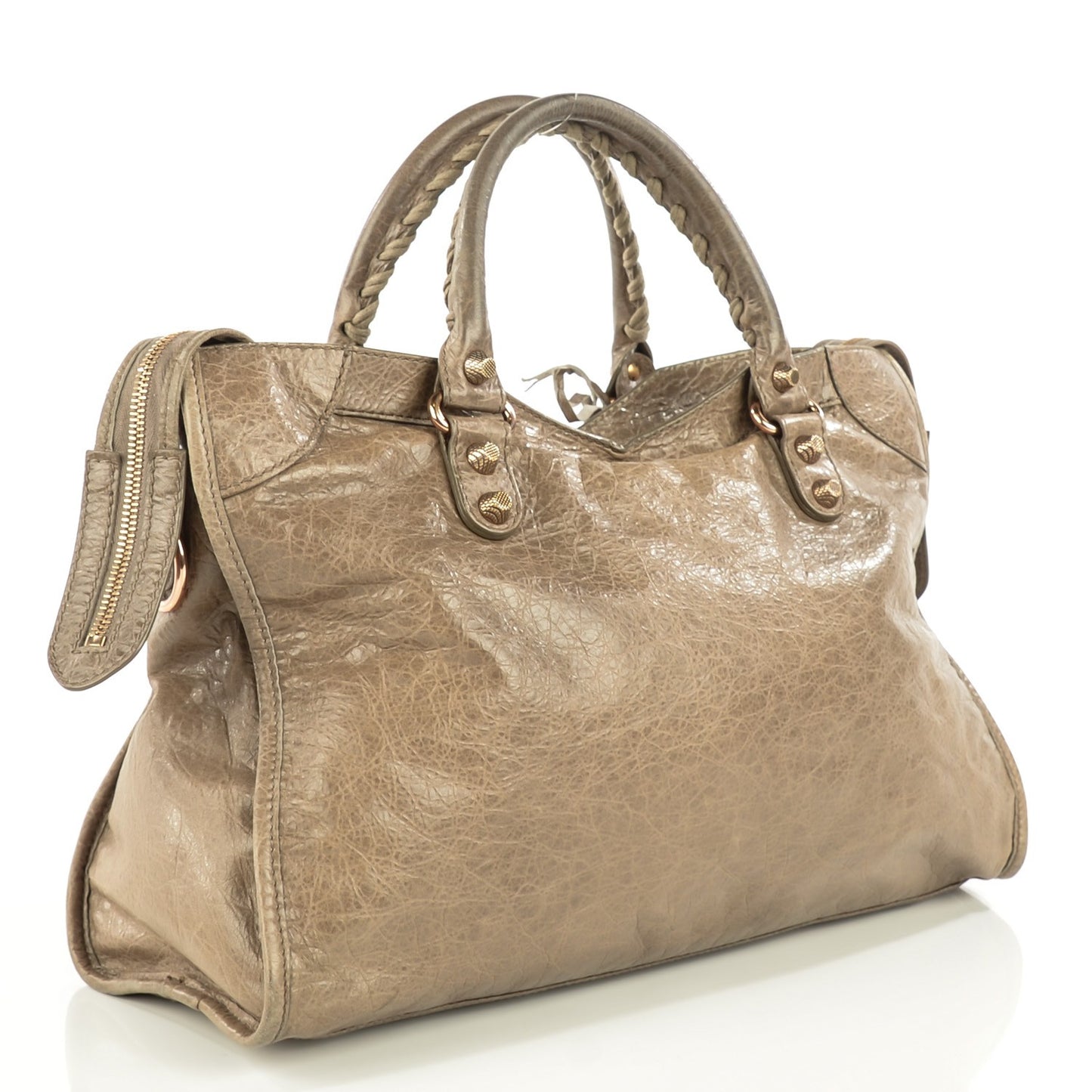 Agneau Giant 12 Rose Gold Hardware City Gris Poivre