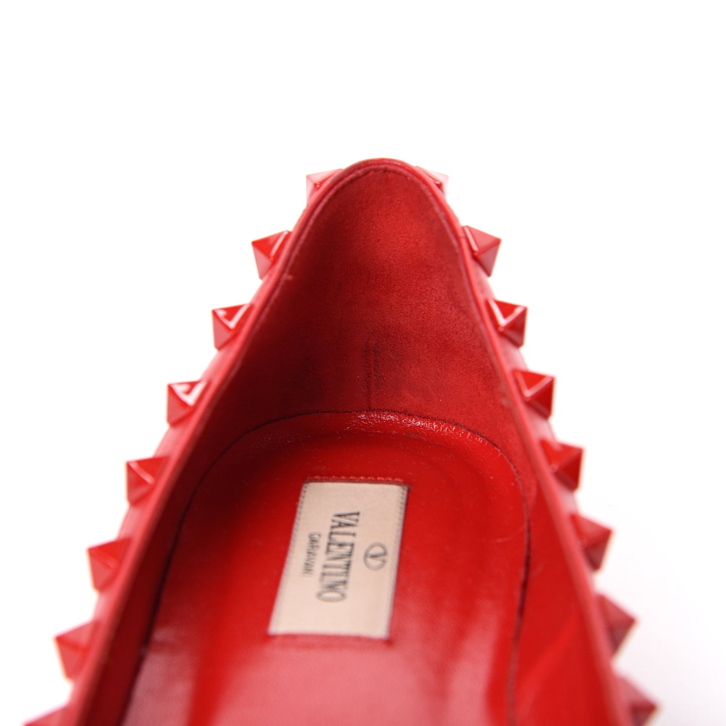 Nappa Monochrome Rockstud Ballerina Flats 39 Rouge Pur
