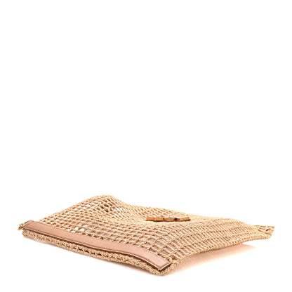 Saint Laurent Raffia Calfskin Oxalis Shoulder Bag Naturale Vintage Brown 4 of 10