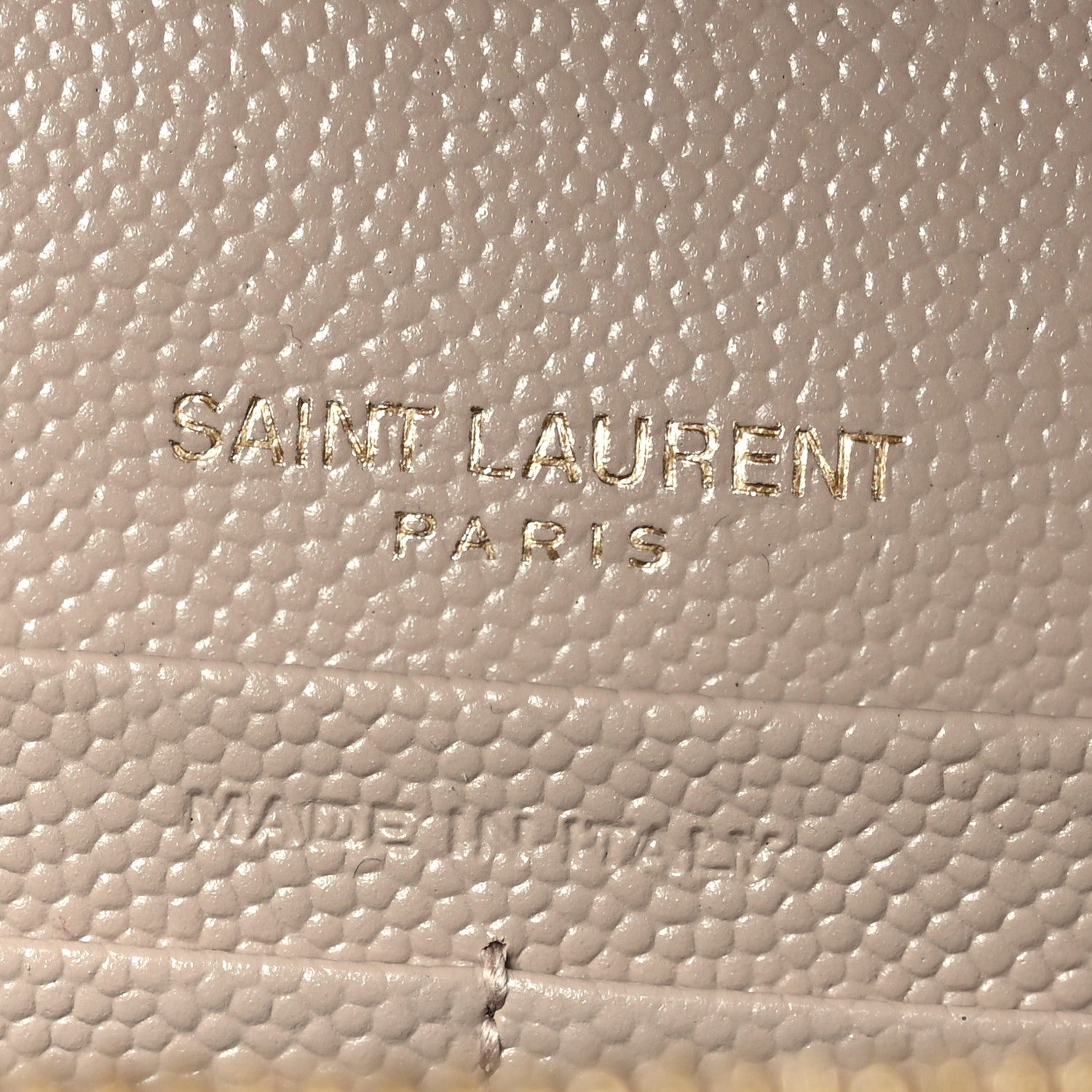 Saint Laurent Grain De Poudre Mixed Matelasse Triquilt Monogram Chain Wallet Dark Beige 6 of 11