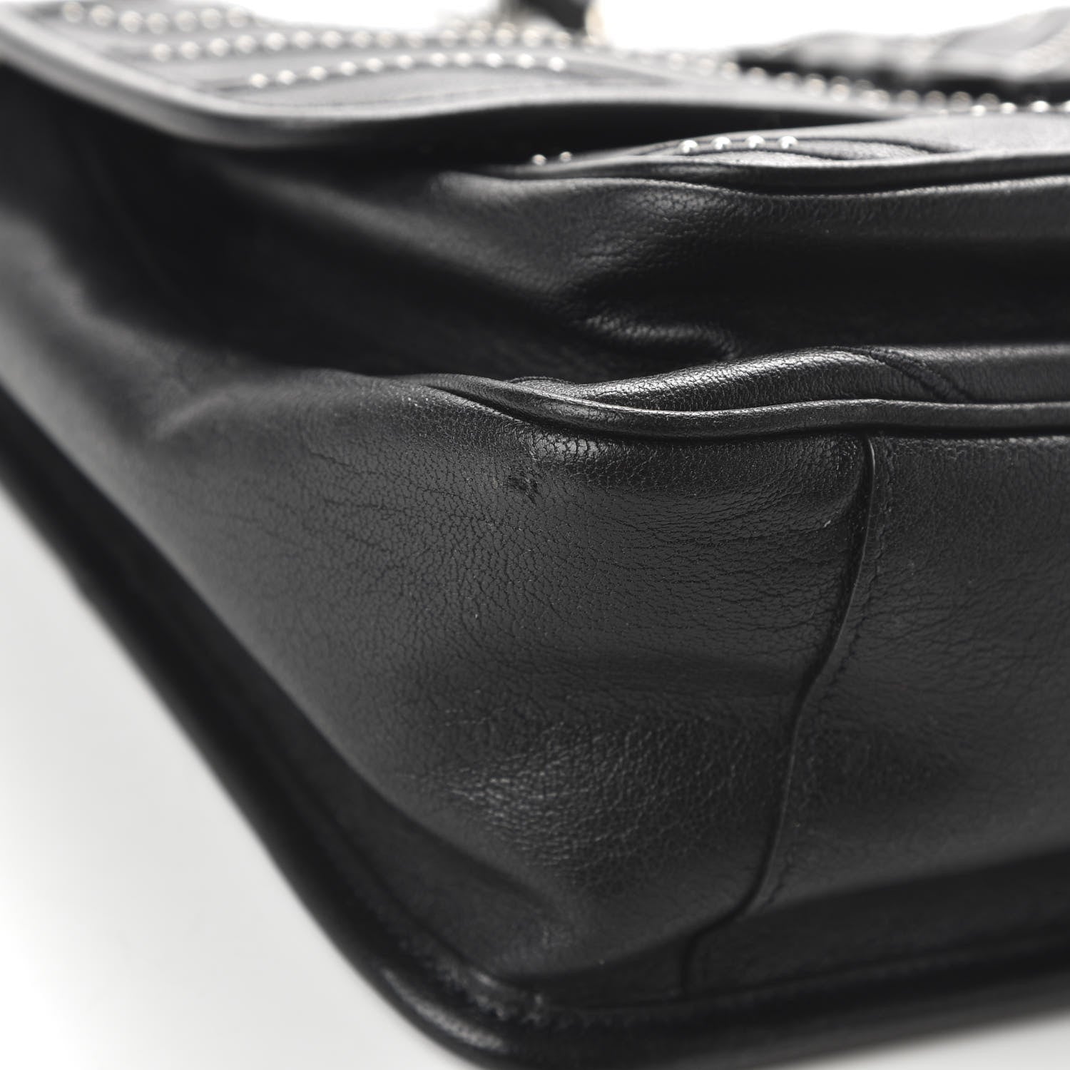 Saint Laurent Calfskin Matelasse Monogram Microstud Medium Niki Chain Satchel Black 8 of 10