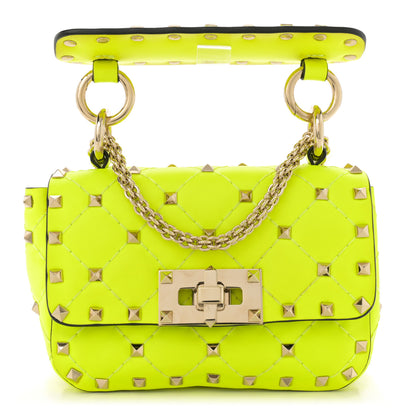 Valentino Garavani Calfskin Micro Rockstud Spike Shoulder Bag Lime 1 of 15