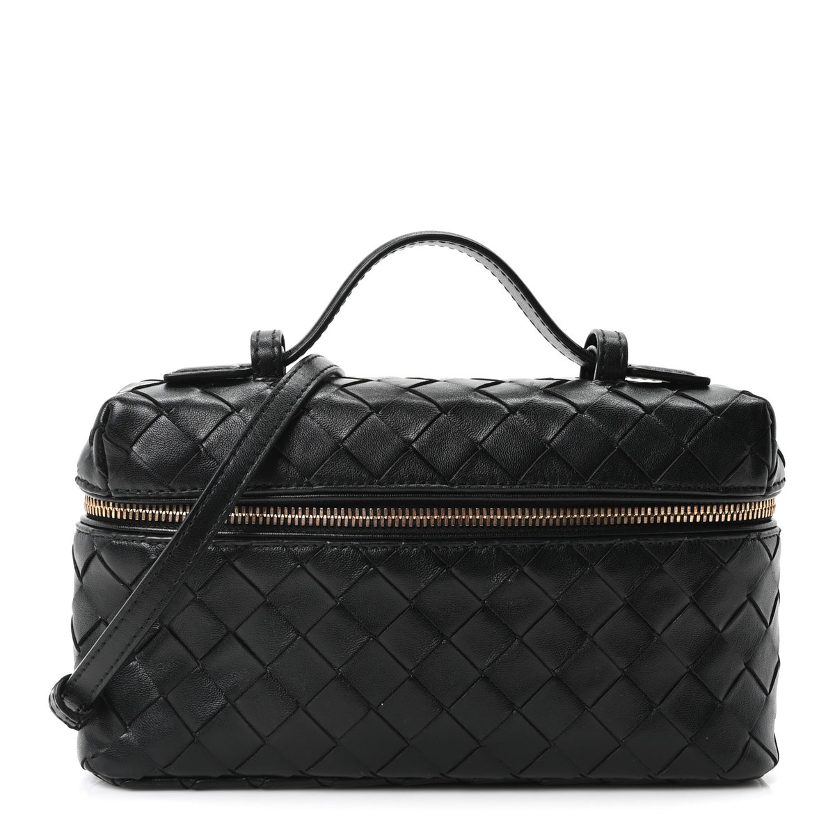 Bottega Veneta Calfskin Intrecciato Bang Bang Vanity Case Black 1 of 9