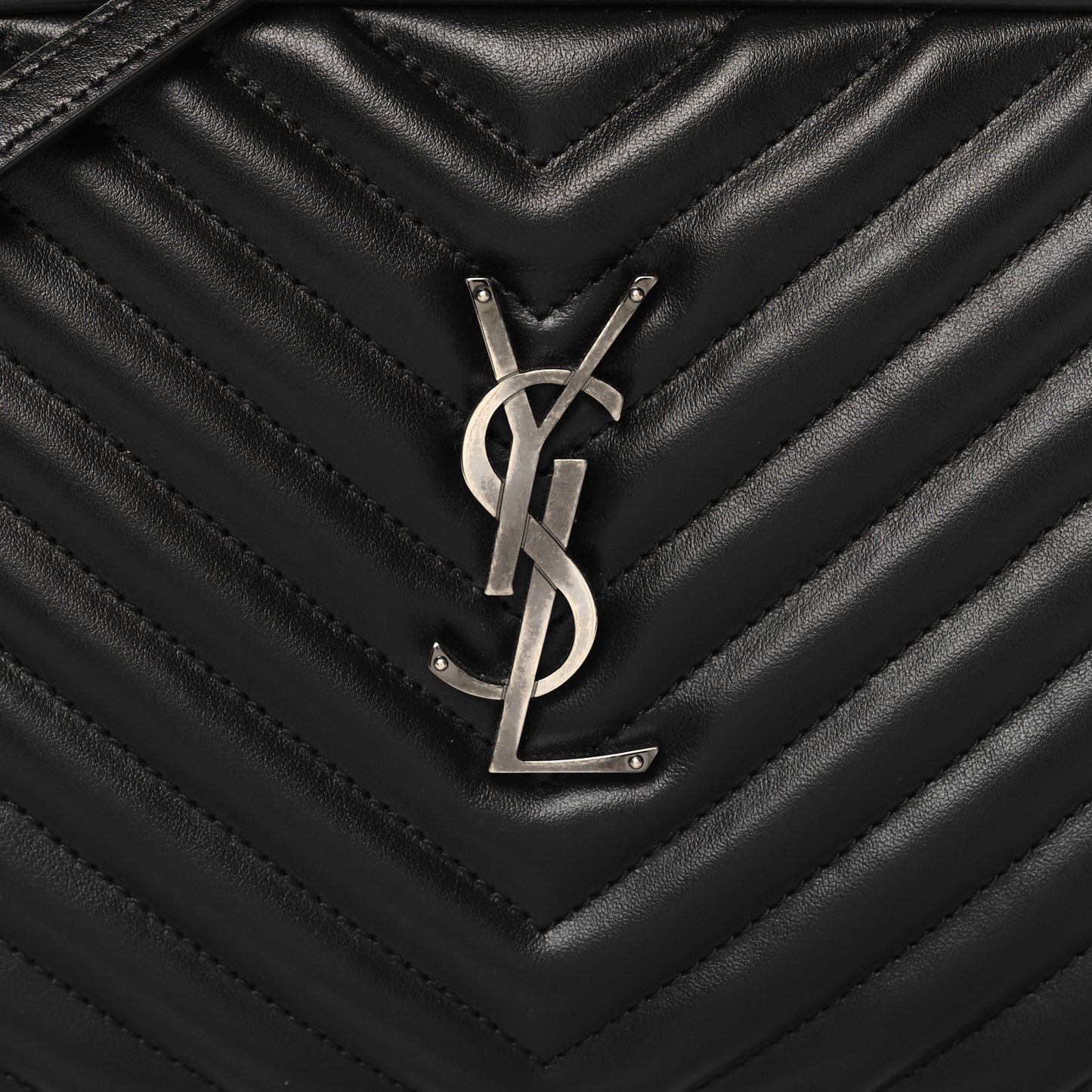 Calfskin Matelasse Monogram Lou Camera Bag Black