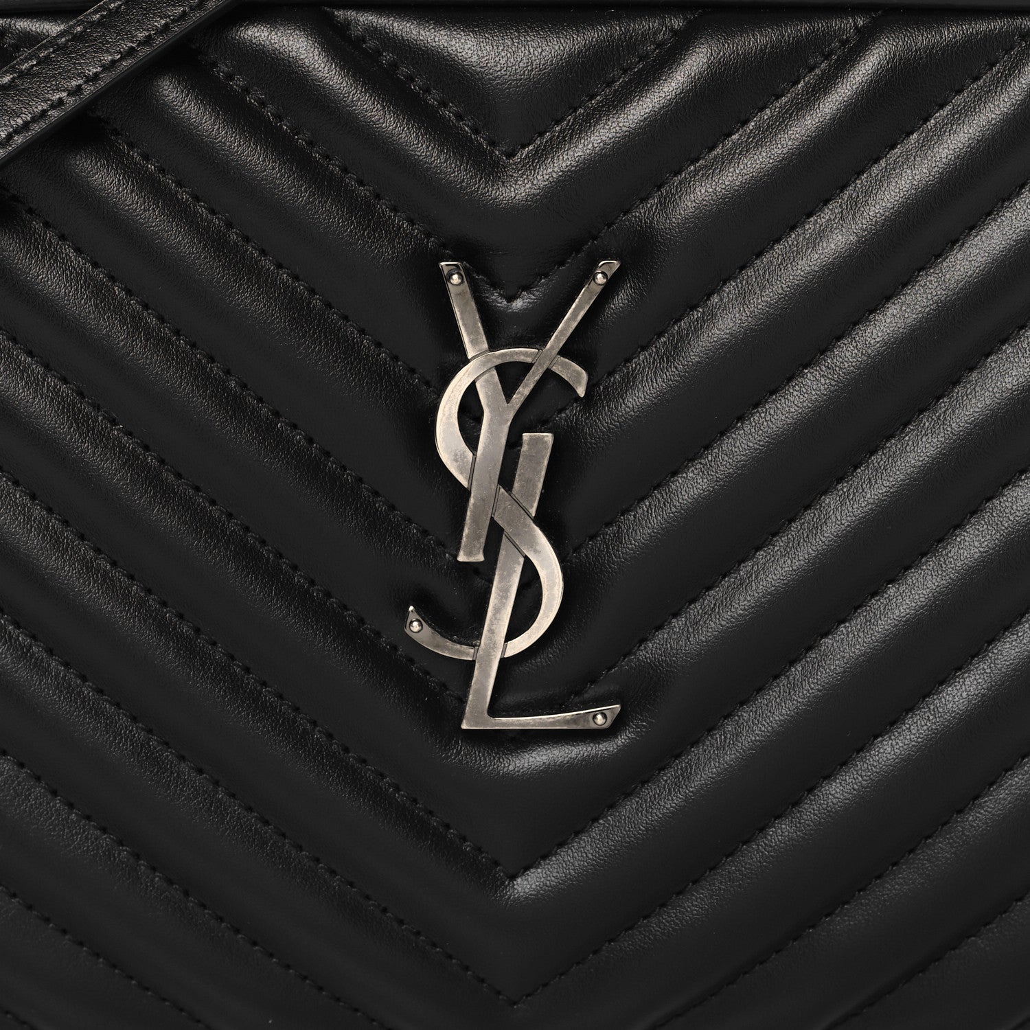 Saint Laurent Calfskin Matelasse Monogram Lou Camera Bag Black 8 of 10