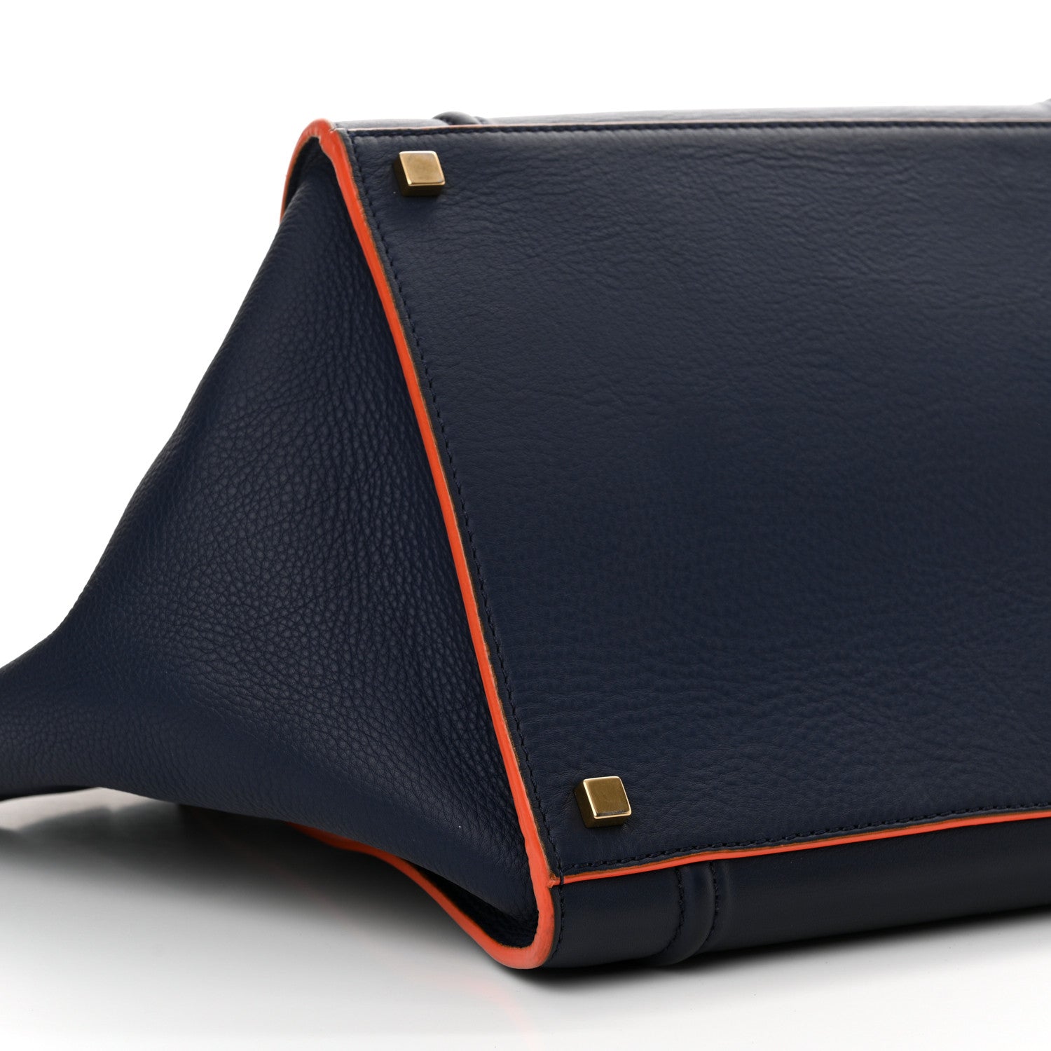 Celine Supple Calfskin Large Phantom Luggage Navy Blue Orange 9 of 13