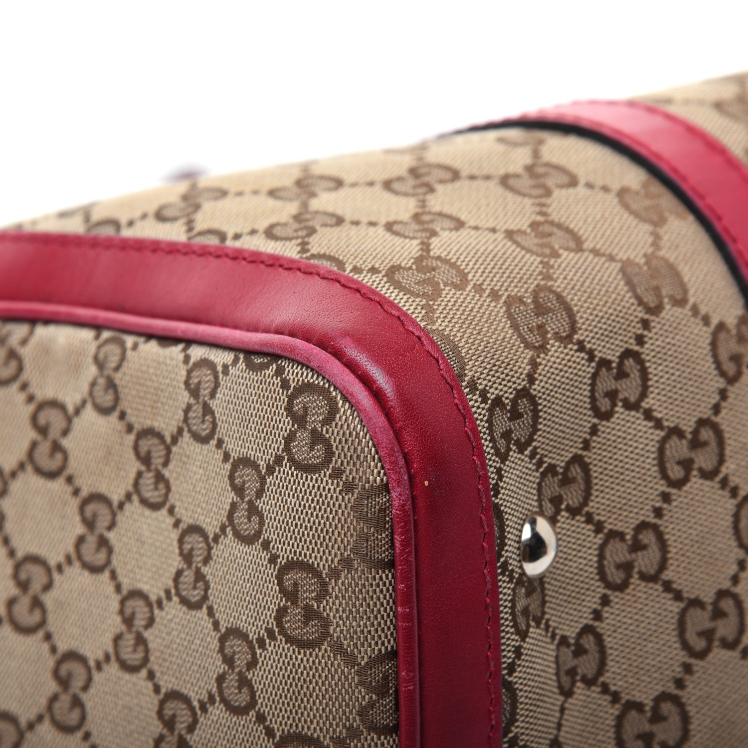 Gucci Monogram Medium Joy Boston Hibiscus Red 22 of 39