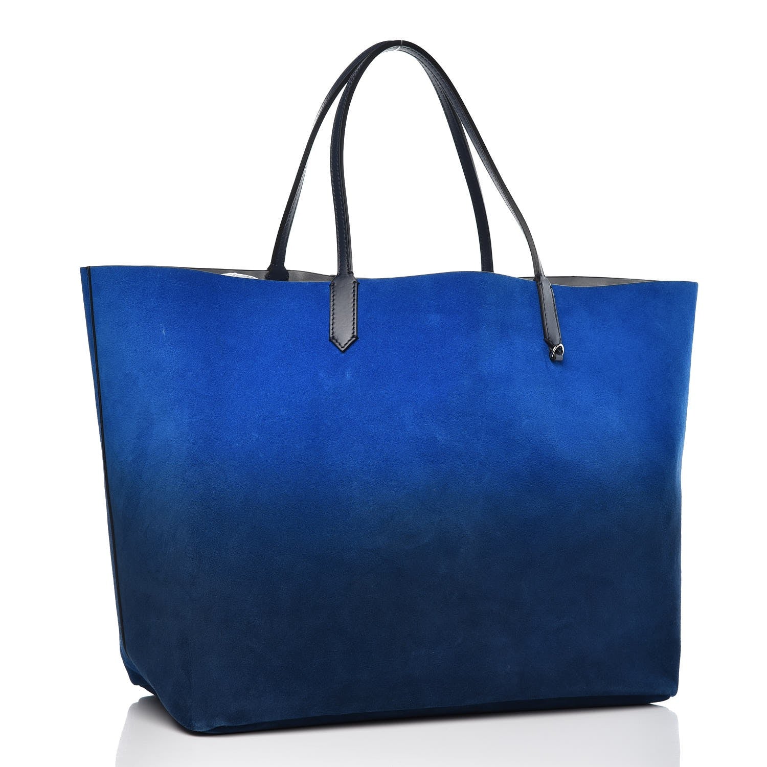 Givenchy Metallic Calfskin Suede Ombre Large Reversible Antigona Tote Blue Silver 5 of 16