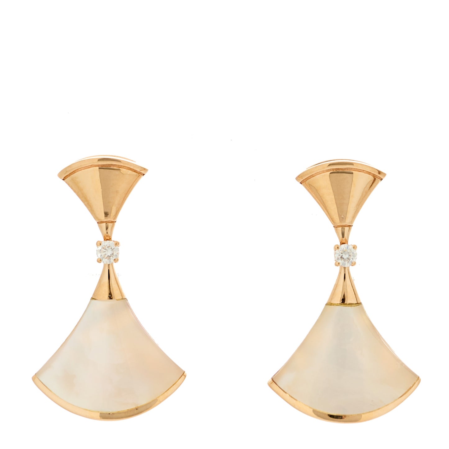 18K Rose Gold Diamond Mother of Pearl Divas' Dream Earrings