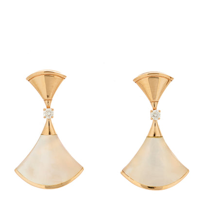 Bulgari 18K Rose Gold Diamond Mother of Pearl Divas' Dream Earrings 1 of 5