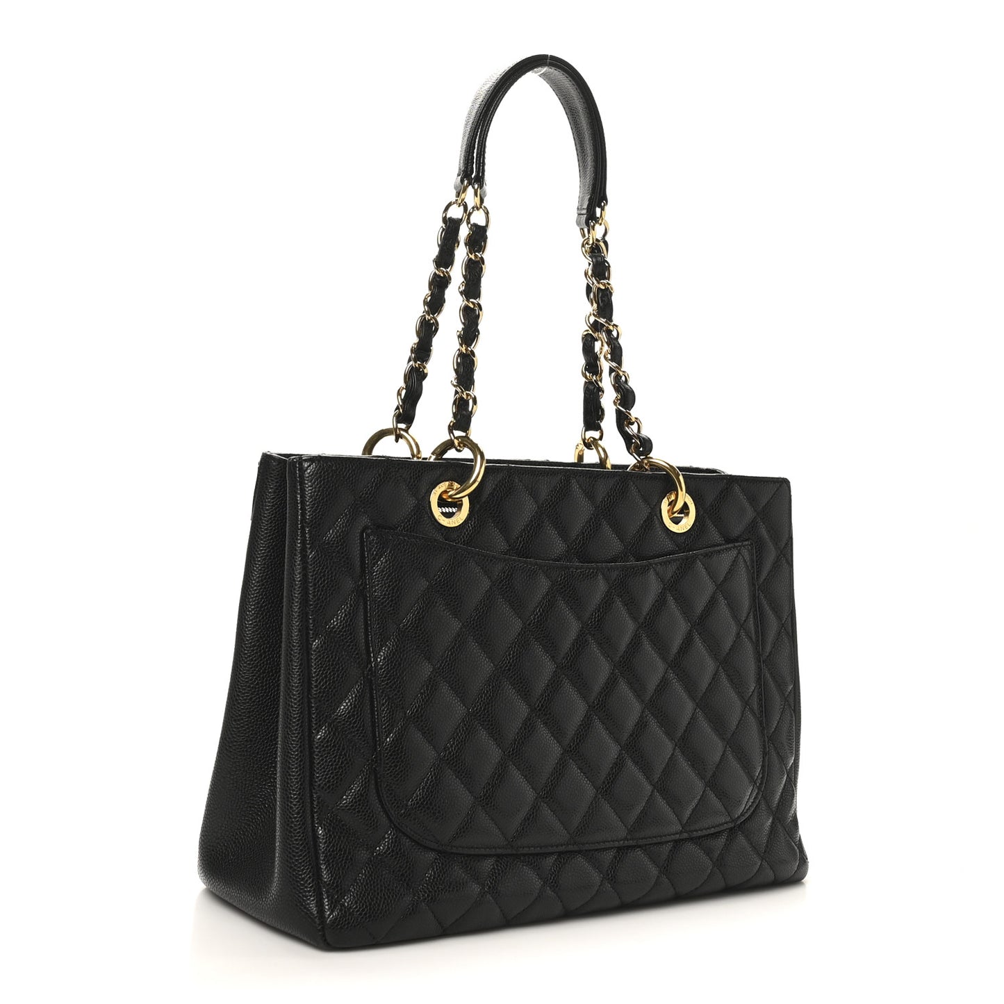 Caviar Quilted Grand Shopping Tote GST Black