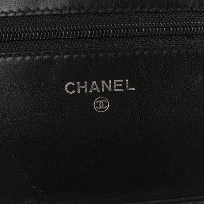 Chanel Lambskin Quilted Wallet On Chain WOC Black 6 of 11