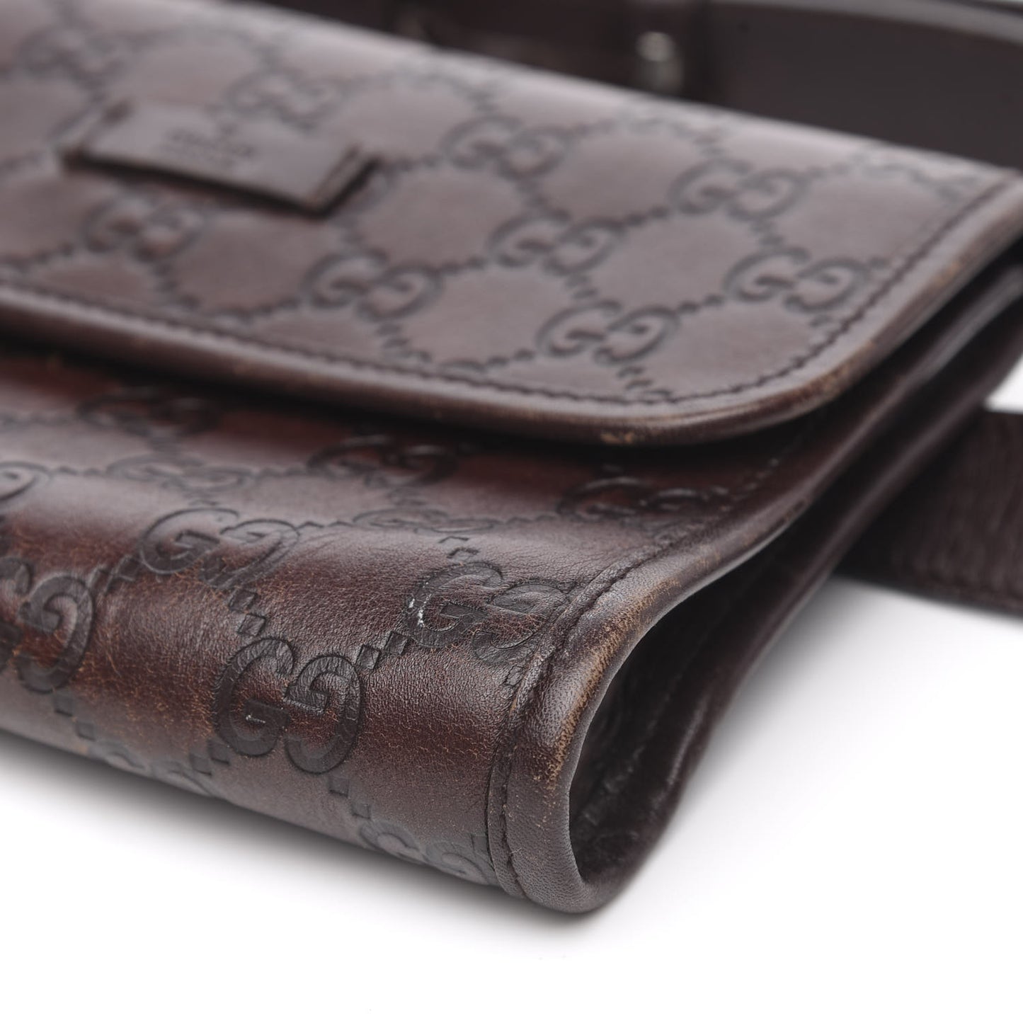 Guccissima Slim Belt Bag Dark Brown