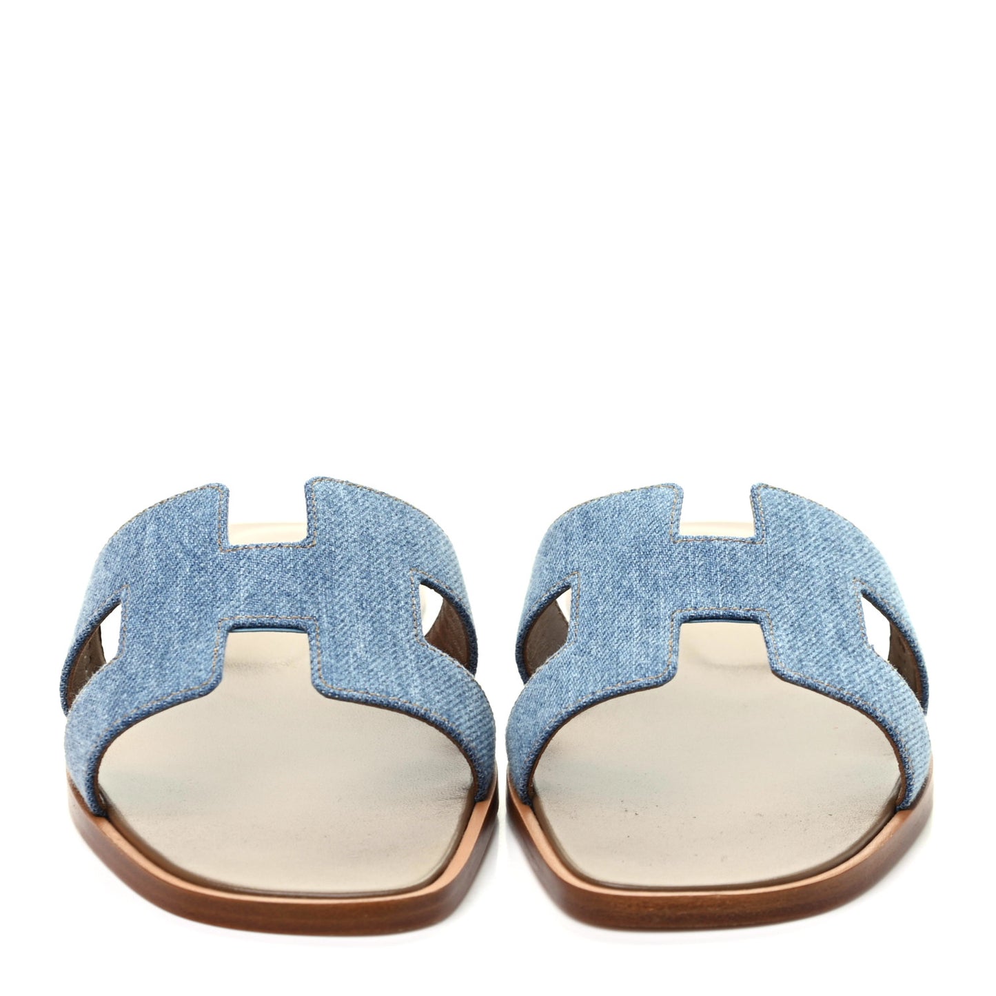 Denim Canvas Oran Sandals 37 Bleu Clair