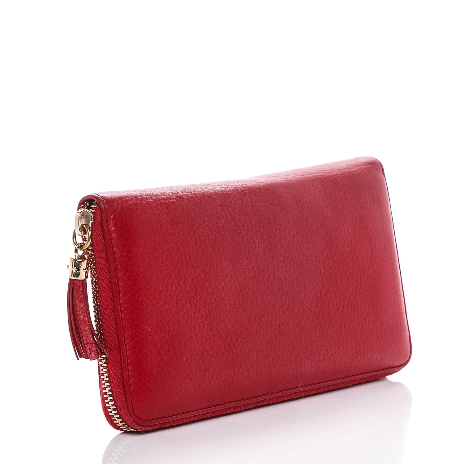 Gucci Pebbled Calfskin Soho Zip Around Wallet Red 3 of 6