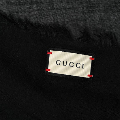 Gucci Modal Silk Logo Square Scarf Black 2 of 4