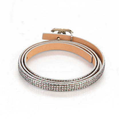 Chanel Glitter Skinny CC Belt 75 30 Silver Multicolor 3 of 7