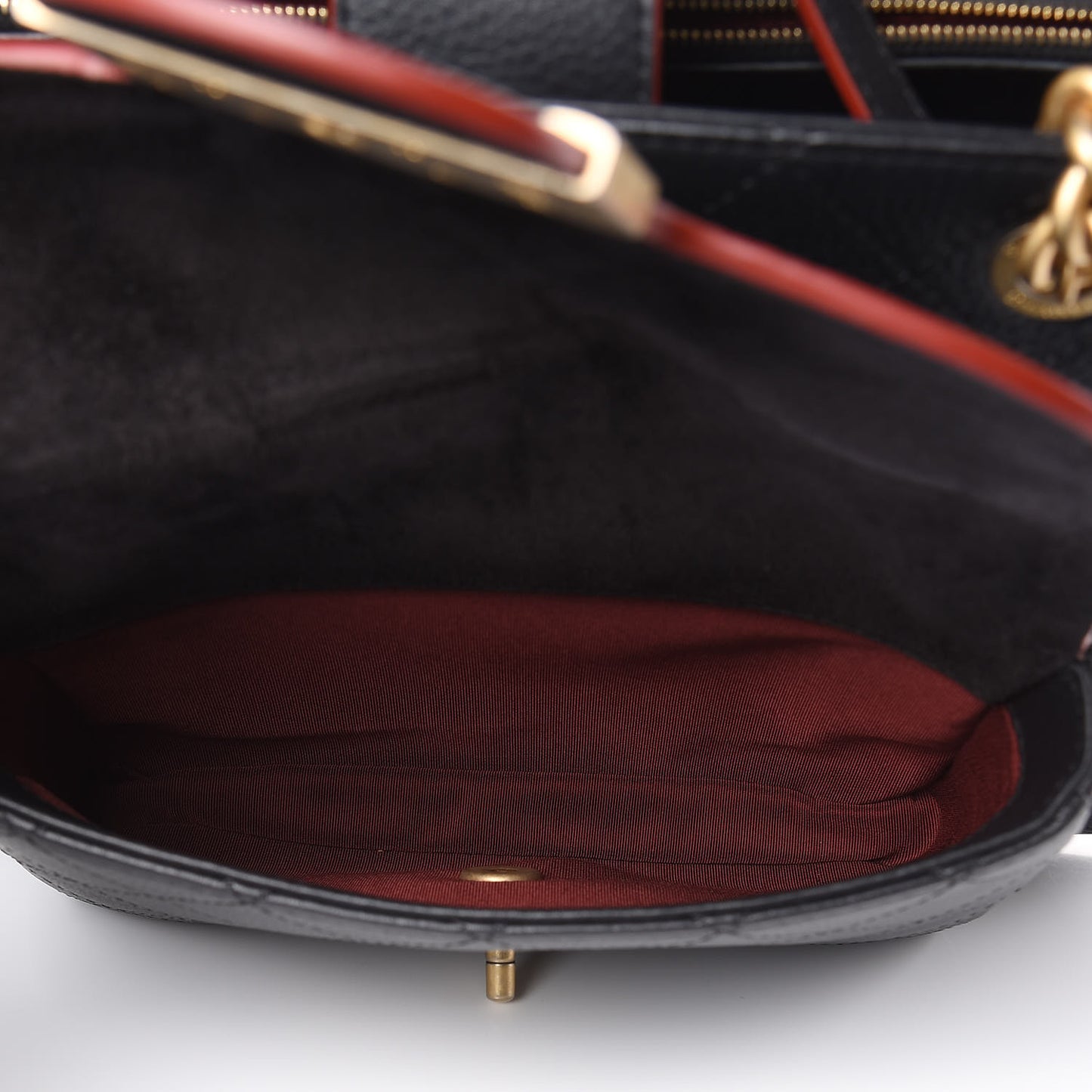 Calfskin Stitched Archi Chic Large Tote Black