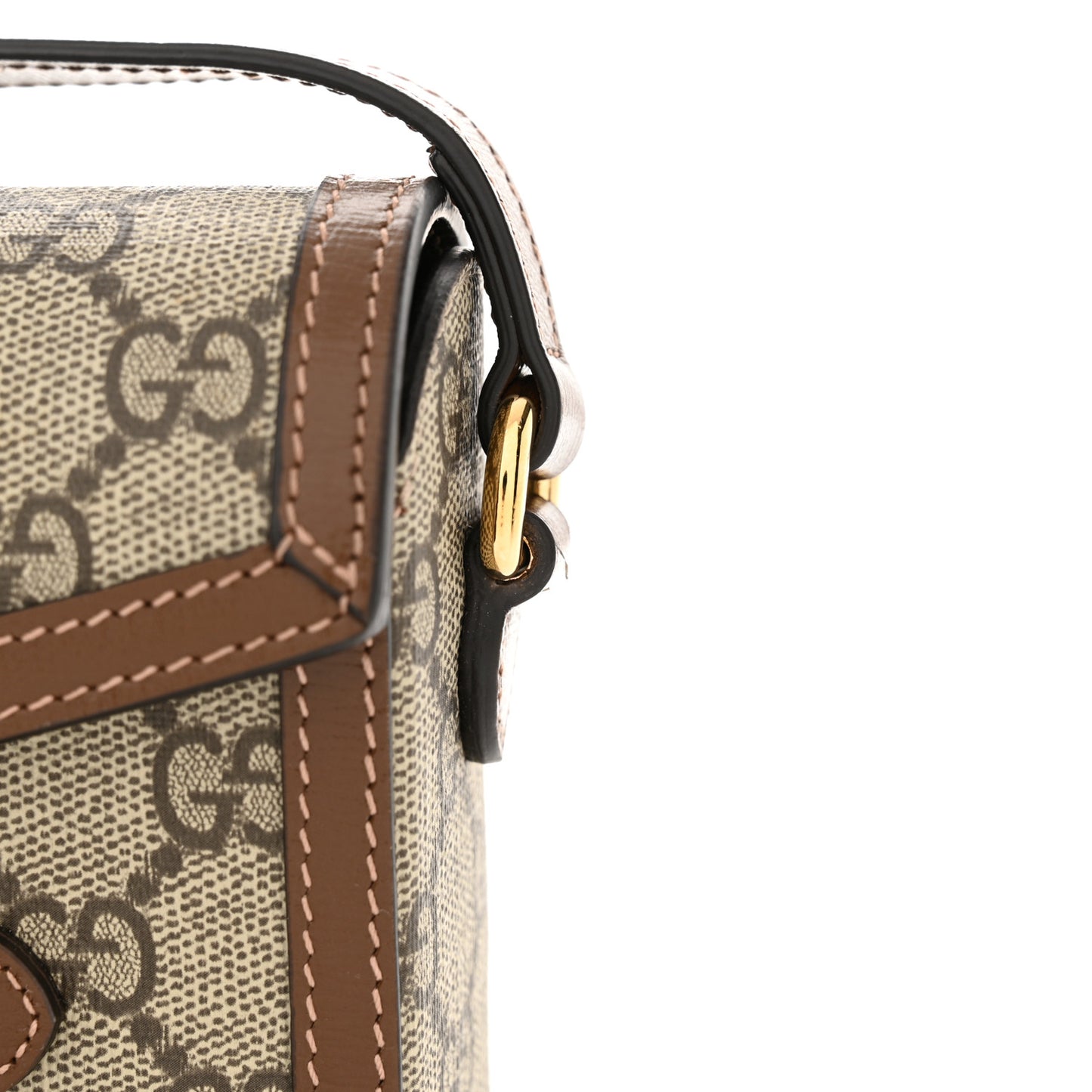 GG Supreme Monogram Mini Horsebit 1955 Shoulder Bag Beige Brown Sugar