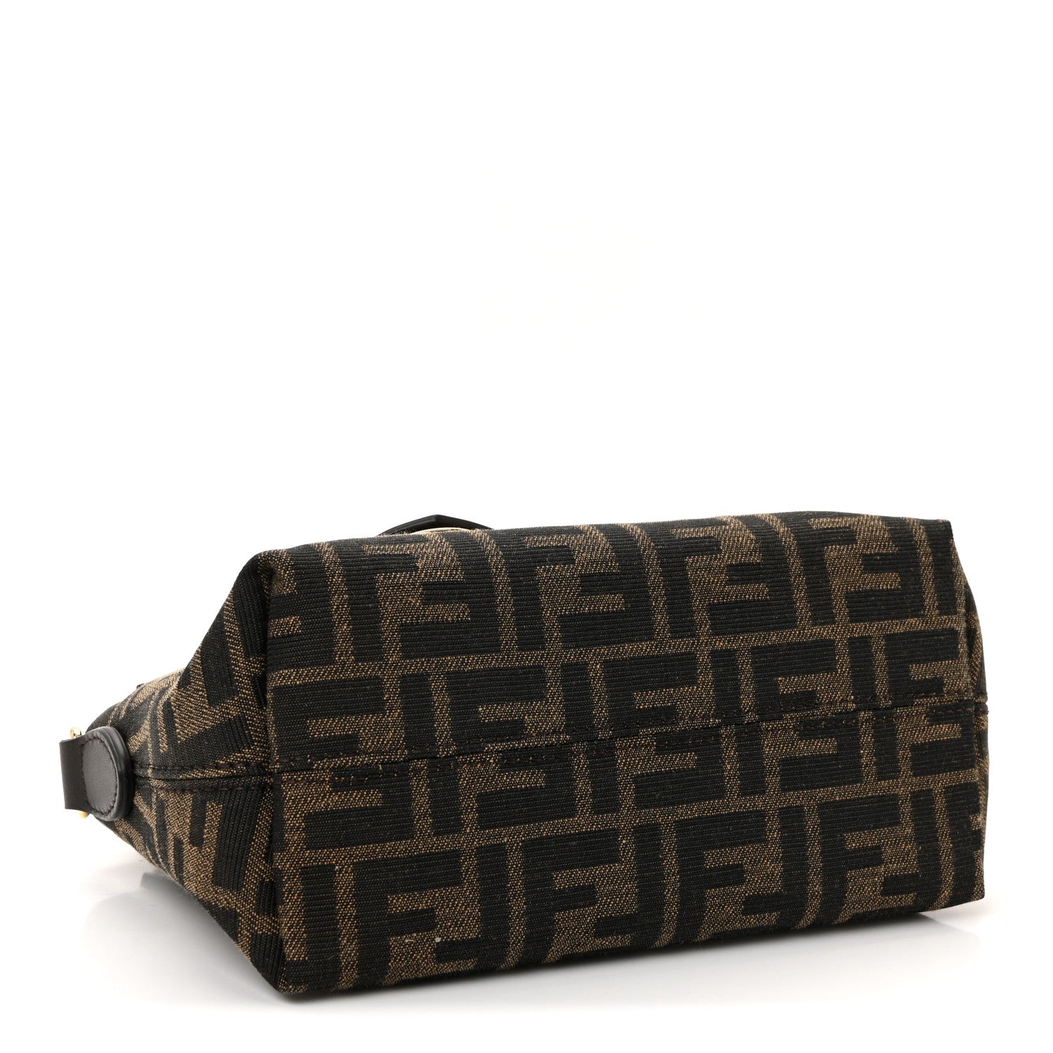 Fendi Vitello Grace Jacquard FF Mini By The Way Boston Bag Tobacco Moro Ebano 4 of 10