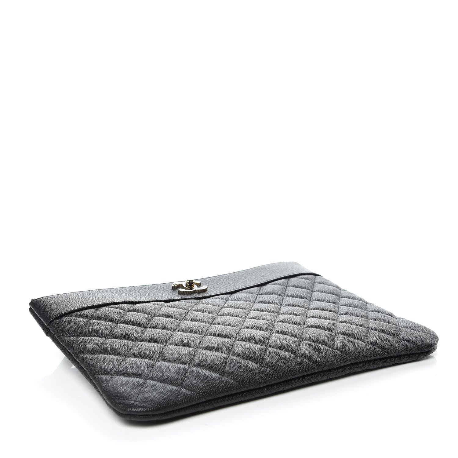 Chanel Caviar Quilted Medium Vintage Mademoiselle Cosmetic Case Black 4 of 10