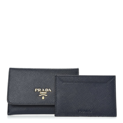 Prada Saffiano Metal Flap Wallet Baltico 3 of 8