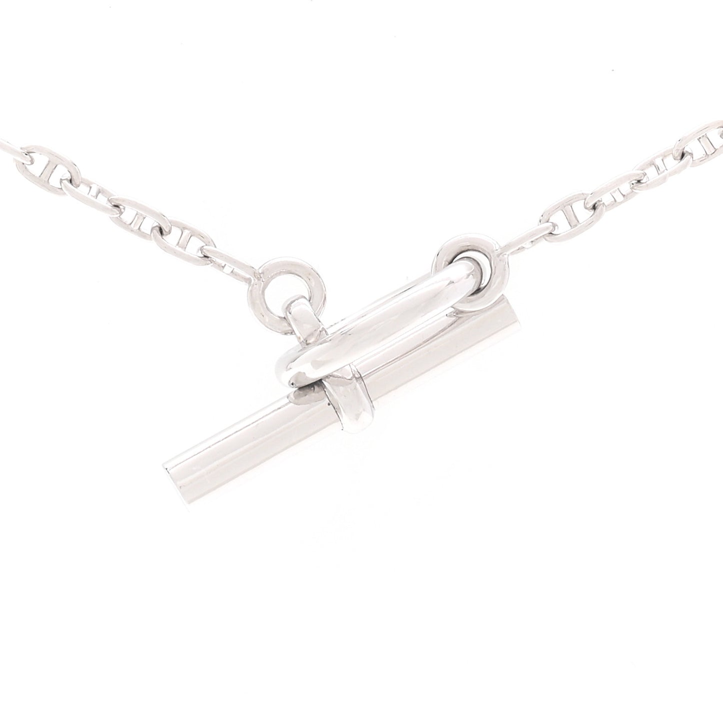 18K White Gold Diamond New Farandole Pendant Necklace ST