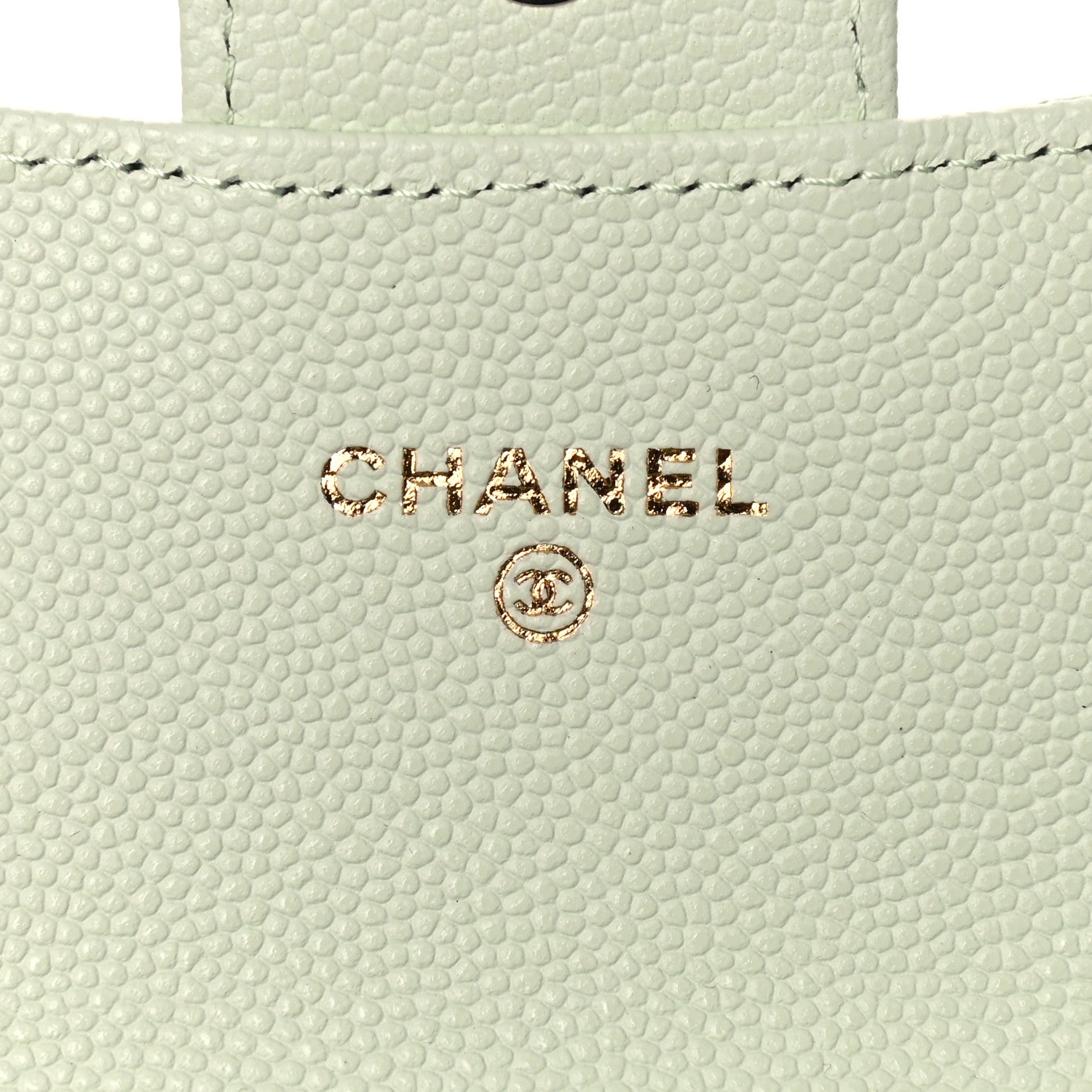 Chanel Caviar Quilted Flap Card Holder Wallet Light Green 6 of 9