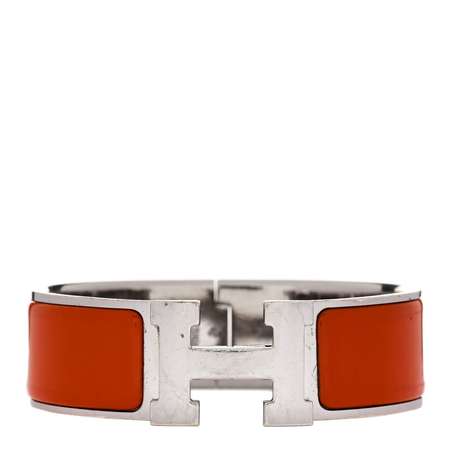 Enamel Wide Clic Clac H Bracelet GM Orange