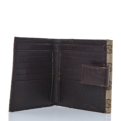 Gucci Monogram Web Hasler French Flap Wallet Brown 5 of 11