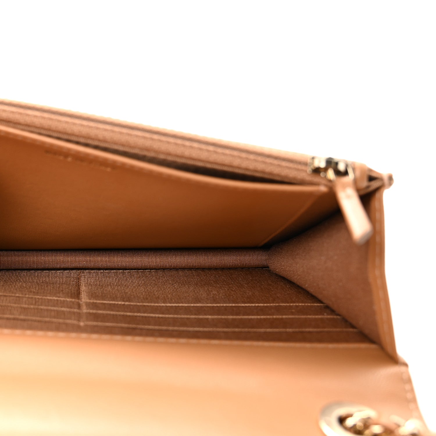 Chanel Lambskin Quilted Trendy CC Wallet On Chain WOC Camel