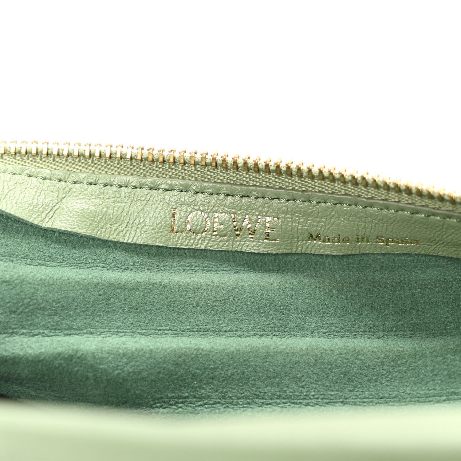 Loewe Lambskin Pleated Bracelet Pouch shoulder Bag Rosemary 6 of 10